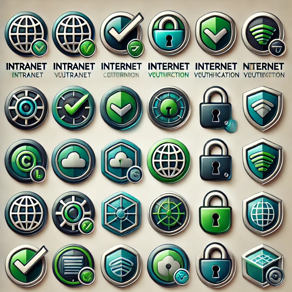 Verification symbols with Green-based colour coded images.